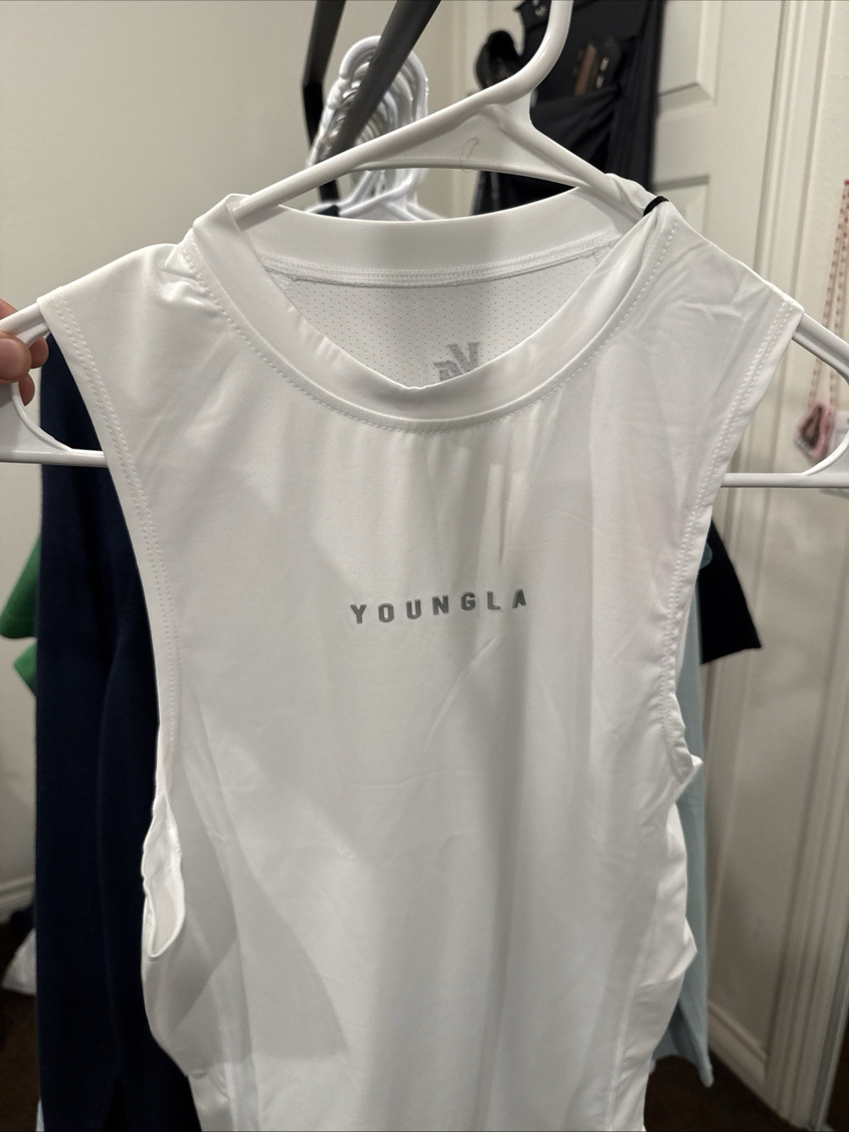 YoungLA 341 Blitz Compression Tank Top WHITE MEDIUM Muscle Tank Gym YLA NWT ✅