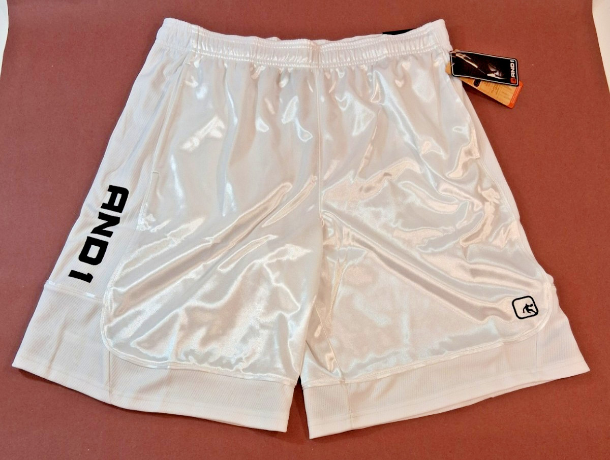 And1 Mens Basketball Gym Workout Shorts Black Bright White SIZES XL 2XL 3XL