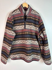 Old Navy Men’s 1/4-Zip Pullover Large Southwestern Aztec Tribal Sherpa Sweater