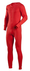 Men’s INDERA Classic Red 100% Cotton Knit Base Layer 1pc Union Suit XL