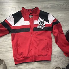 BKYS Men’s Colorblock Track Jacket Full Zip Pockets Red/Black/White M