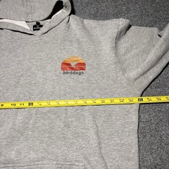 Bird Dogs Hoodie Mens Large Gray Logo Pullover Spellout Hooded Sweatshirt