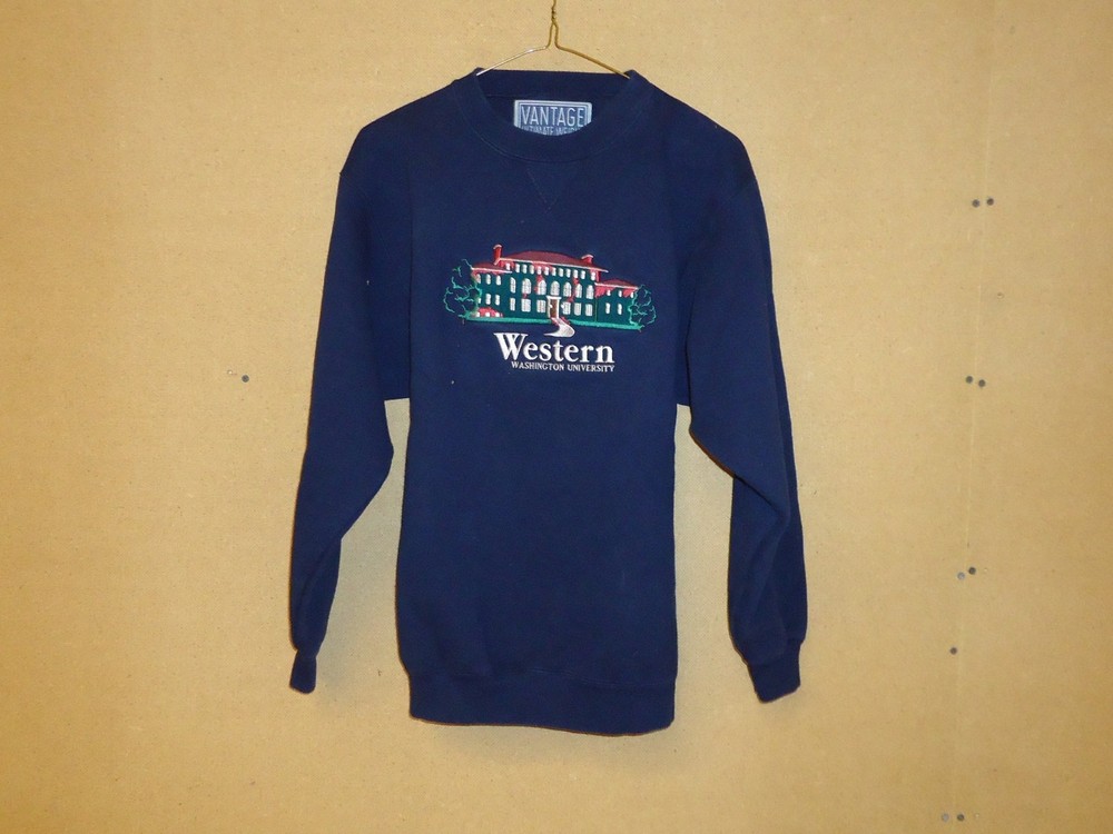 Vantage Sweatshirt College 80% Cotton 20% Polyester Unisex Adult S Blues Solid