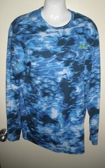 #162 Magellan Men’s M LS Shirt Bright Deep Blue Camo Fish Gear Outdoor
