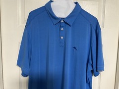 TOMMY BAHAMA MENS XL BLUE GOLF POLO MARLIN LOGO
