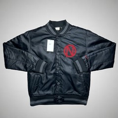Nike Premium Basketball Bomber Jacket Black Mens Small Faux Fur DQ6203-045 New