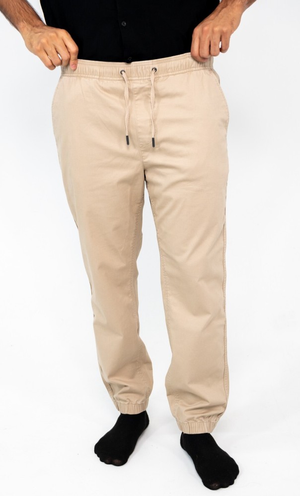 Men’s Stretch Joggers Drawstring elasticized waist Twill Cargo Pants S-XL