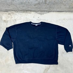 Russell Athletic Black Crewneck Sweatshirt 3XL Big Tall Cotton Polyester Blend