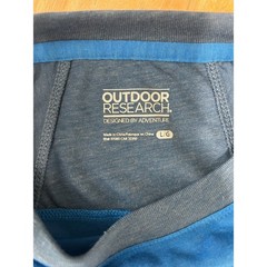 Outdoor Research Mens Blue Gray Wool Blend T Shirt Size L Base Layer Hiking Camp