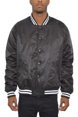 MENS VARSITY LETTERMAN SNAP FRONT BOMBER JACKET CASUAL SPORTS WATERPROOF JACKET