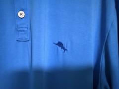 TOMMY BAHAMA MENS XL BLUE GOLF POLO MARLIN LOGO