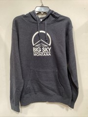 Independent Trading Company Hoodie Sweatshirt Gray-Blue “Big Sky Montana” Small