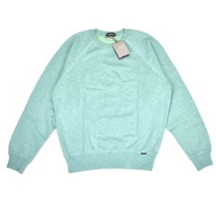 NWT $590 TOM FORD Light Green Cotton Fleece Crewneck Sweatshirt Men 48 AUTHENTIC