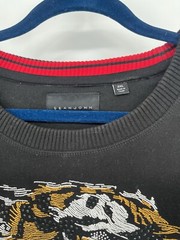 SEAN JOHN Men’s 3XL Black Beaded Tiger Pullover Sweatshirt