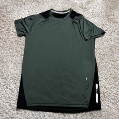 Spyder Active Shirt Men Medium Green Pro Short Sleeve Running Gym Workout Pocket