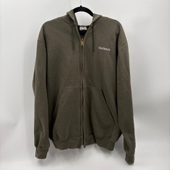 Vintage Carhartt Full Zip Hoodie K122 MOS Moss Green Mens Medium Heavyweight