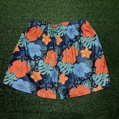 Inaka Power Mesh Shorts Floral Tropical Elastic Waist Pockets XXL Mens 2XL