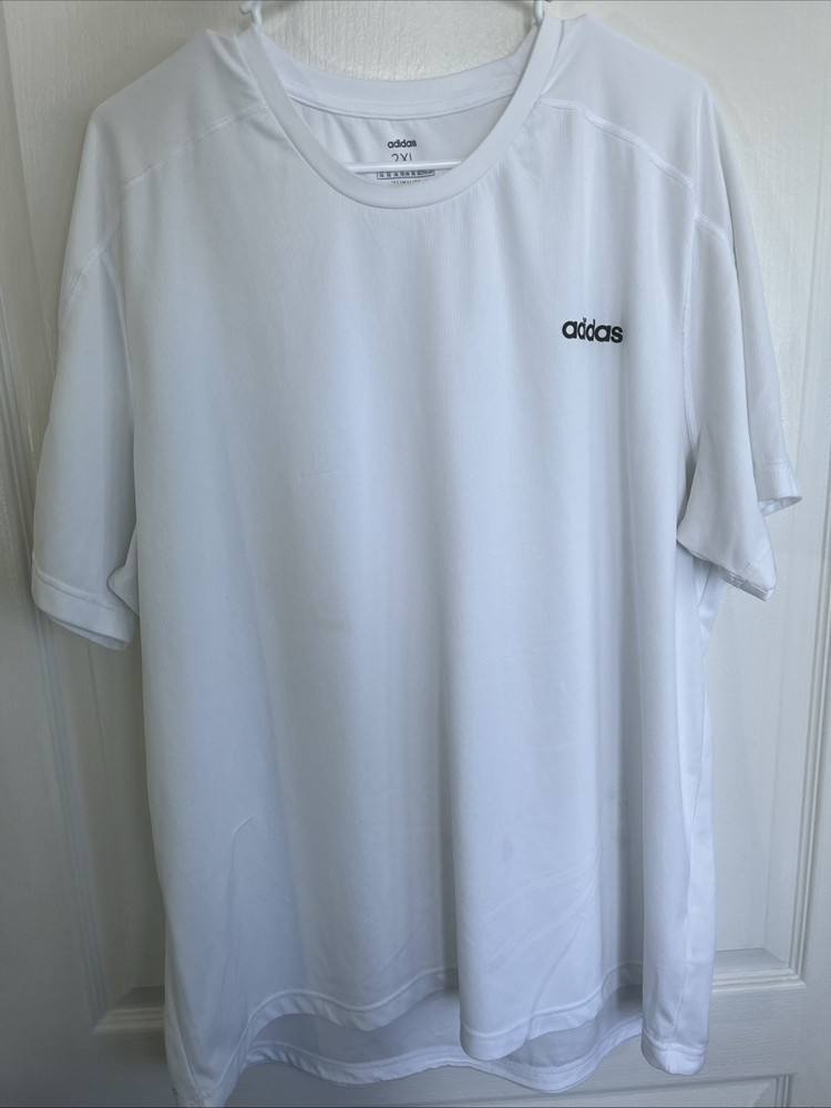 ADIDAS Climalite T-Shirt Mens Sz 2XL XXL White Gym Walking Work Running Loose