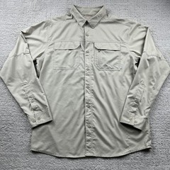 Columbia Shirt Mens XL Beige Long Sleeve Button Front Fishing Hiking Outdoor