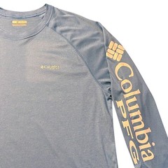 Columbia PFG Mens Long Sleeve Shirt Light Blue Heather Omni-Shade Swim XLT Tall