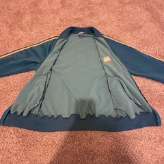 Vintage Adidas Trefoil Striped Track Jacket Blue Yellow Medium