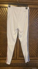 adidas Men’s Aeroready White Pants Red/Blue Stripes Tapered Leg Size Small Track