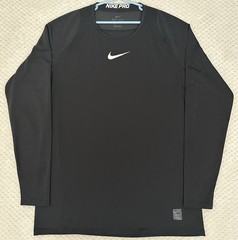 Nike Pro Dri-FIT Mens L Black Athletic Compression Long Sleeve Training T-Shirt