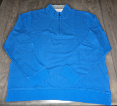 NWT Brooks Brothers Mens XXL Blue 1/4 Zip Knit Pullover
