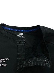 NEW New Balance 2023 NYCM Finisher Heatgrid Long Sleeve Mens Shirt Black