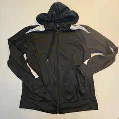 Reebok Mens Full Zip Hooded Track Jacket Black White Large RN104141