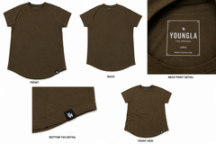 New YoungLA Men’s 403 Perfect Tee – Raglan Sleeve – Olive Large Free Shipping!