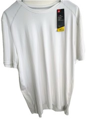 Under Armour Mens SZ 3XL FITTED Shirt Heatgear XXL White Walking Athletic Gym SS