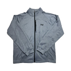 Under Armour Gray Full Zip Men’s Activewear Jacket Pockets Stand-Up Collar XL