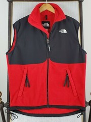 VTG Rare 1997 THE NORTH FACE Size Medium Mens Red Pre-Denali Fleece/Nylon Vest