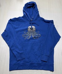 Independent Trading Company Blue Octopus Skull Graphic Hoodie Large 567