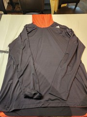Adidas Lightweight Hoodie Mens Sz 2XL Black w/ Orange Hood Climalite