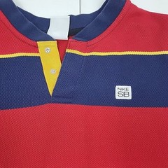 Nike SB Striped Red Blue Yellow Snap Buttons Long Sleeve DA4207-410 Mens Medium