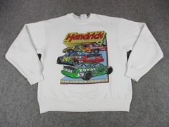 VINTAGE Jeff Gordon Sweatshirt Mens Large White NASCAR Hendrick Motorsports 90s