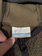 Columbia Men’s M Green Solid Fleece 1/4 Zip Pullover Hoodie Logo Pockets