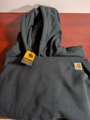NWT Carhartt Men 4XL Loose Fit Heavyweight Rain Defender Hoodie Black TS0615-M